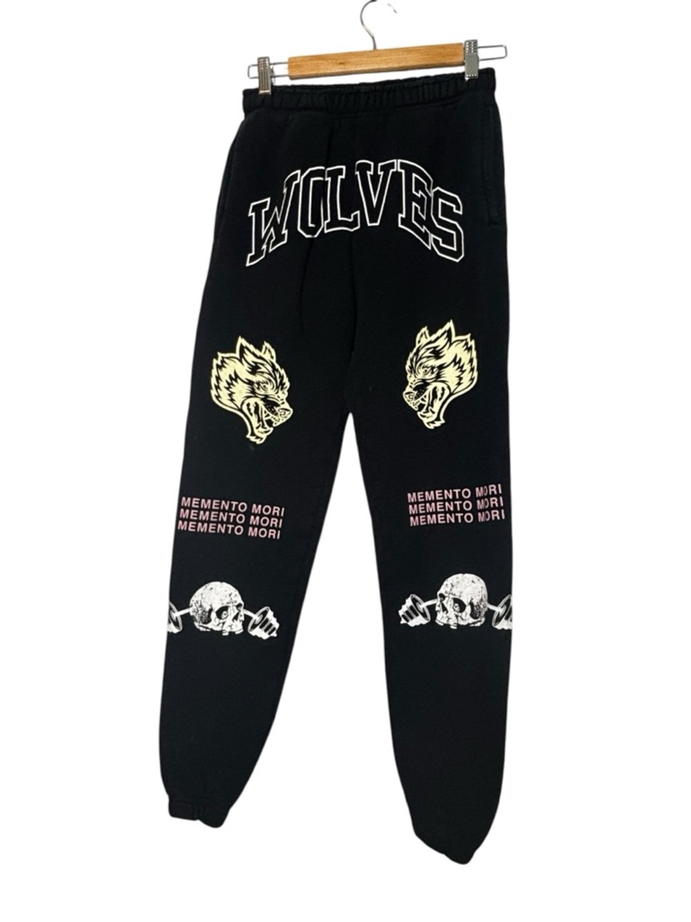 Darc Sport Black "Wolves" Graphic Joggers with Yellow Wolf Prints